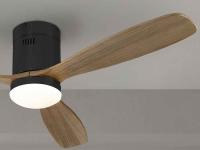 Akunadecor - Ventilador Dc Siroco Negro Marron Led Integrado 132 Cm Schuller - details 2