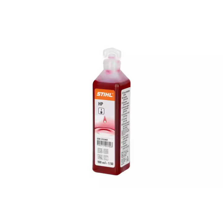 Aceite STIHL para Motores de 2T. Envase de 100 cc. El aceite mineral de Stihl HP es un aceite mineral para motores de 2 tiempos que permite ser mezclado con todos los combustibles de esta marca. - 1