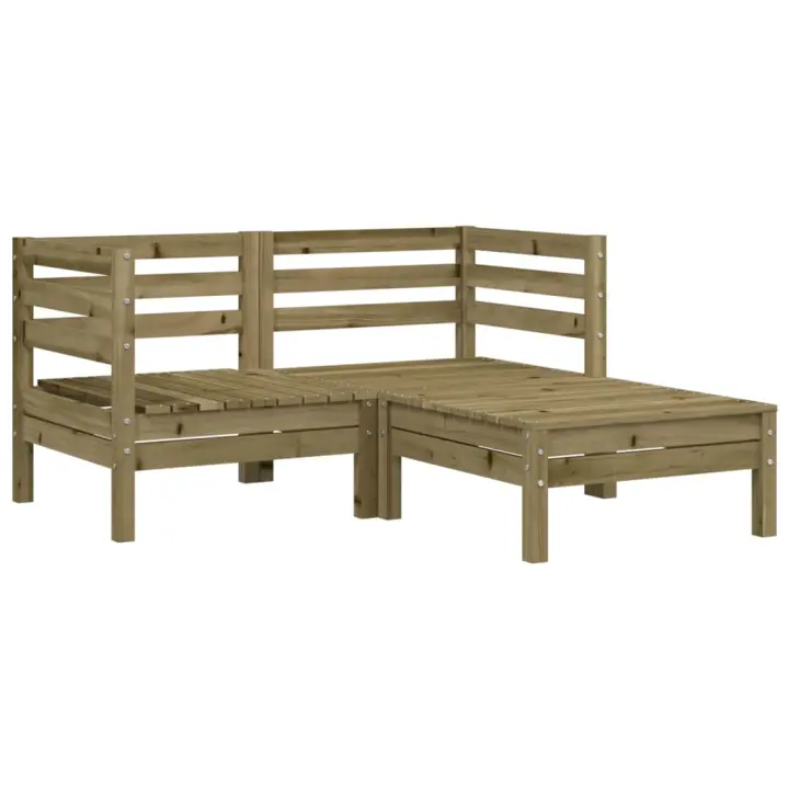 vidaXL Sofá de jardín de 2 plazas con reposapiés madera maciza de pino Pino natural, Marrón cera, Douglas natural Conjunto Terraza Muebles Jardín Exterior Juego de Muebles de jardín Mueble Jardín Exterior Muebles de Salon Exterior - 1