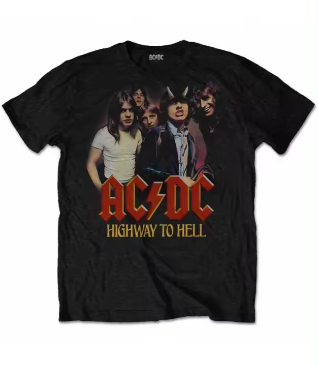 ACDC Highway To Hell Camiseta Licencia Oficial Manga Corta chico Men ROCK OFF ACDCTS74MB - 1