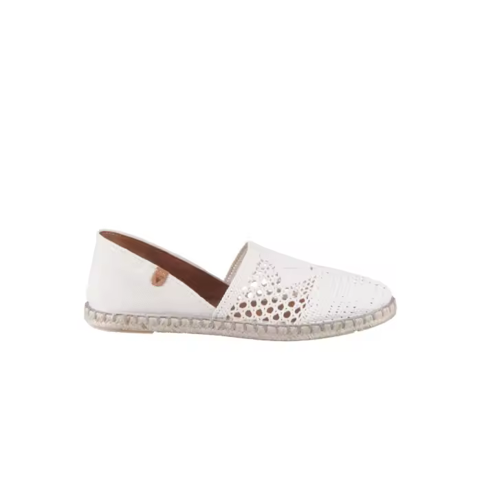 Alpargatas Verbenas Carmen Crochet Mujer Crudo - 1