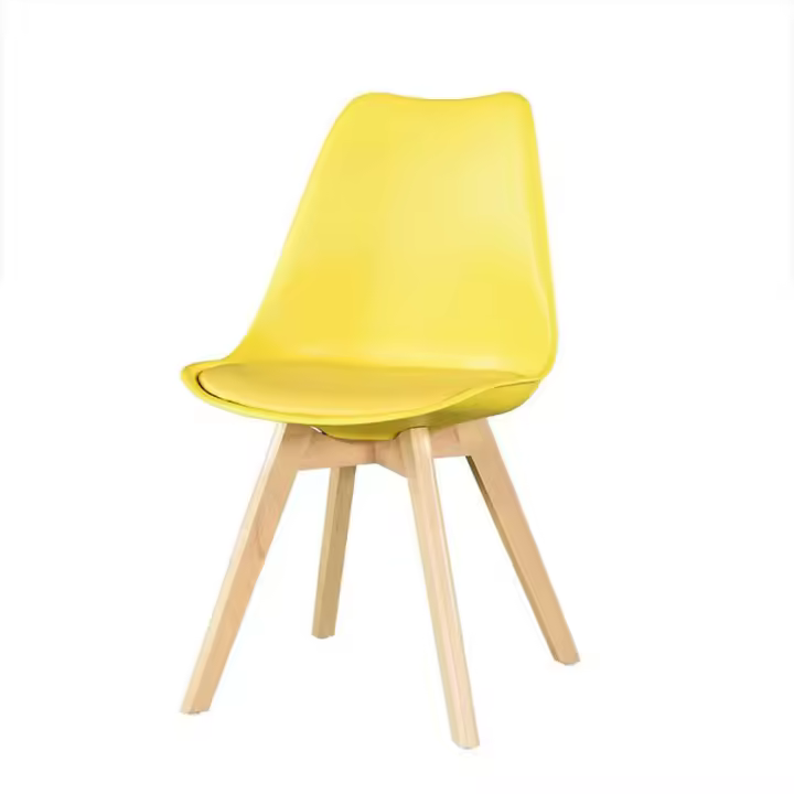 ORION91 Silla SIRIO Color Mostaza Acolchado Piel Sintética y Patas Haya 54x81x48cm Comedor Oficina Salón Teletrabajo Cocina - SpazioLuzio - 1