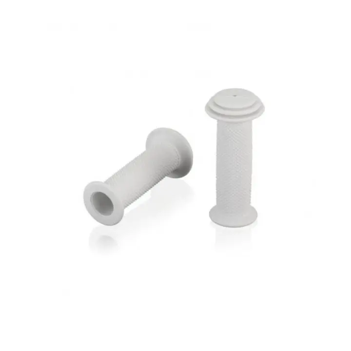 XLC - Puños para bicicleta GR-G19 para niños, de Kraton con protección contra impactos y estructura antideslizante amortiguadora, color blanco, 100 mm - 1