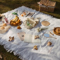 1PC Alfombra De Picnic Francesa Blanca Impermeable Para Exteriores Teléfono Móvil De Camping Playa Suelo De Tienda - details 3
