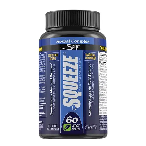 Squeeze - Diurético 100% Natural y Efectivo - 60 caps. Sculpt - 1