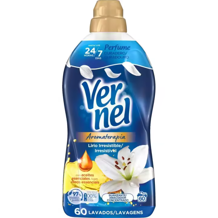 Vernel Suavizante- Concentrado para la Ropa Aromaterapia Aceite de Jazmín y Lirio (60 Lavados) - 1