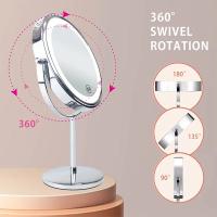 Espejo De Maquillaje LED De 8 Pulgadas Con 10X Magnificación Y 3 Colores De Luz Interruptor Táctil Doble Lado Carga USB Venta Al Por Menor De Cosméticos - details 2
