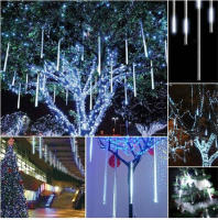 Luces De Lluvia Solar Meteórica Al Aire Libre Con 8 Tubos 192/288 LEDs Luces De Cadena Para Decoración De Jardín Árbol Y Fiesta Navideña - details 7