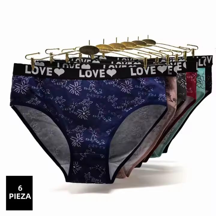 Pantis de Algodón para Mujeres Tallas Grandes Cintura Media Sexy Estampada - 1