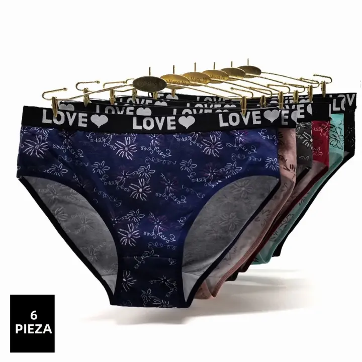 Pantis de Algodón para Mujeres Tallas Grandes Cintura Media Sexy Estampada - 1