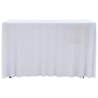 vidaXL Fundas elásticas de mesa 2 uds con falda 120x60,5x74 cm blanco - details 1