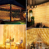 Luces De Cortina LED Con Control Remoto Y USB Para Decoración De Hogar Fiesta Boda Pared Ventana Halloween Navidad - details 18