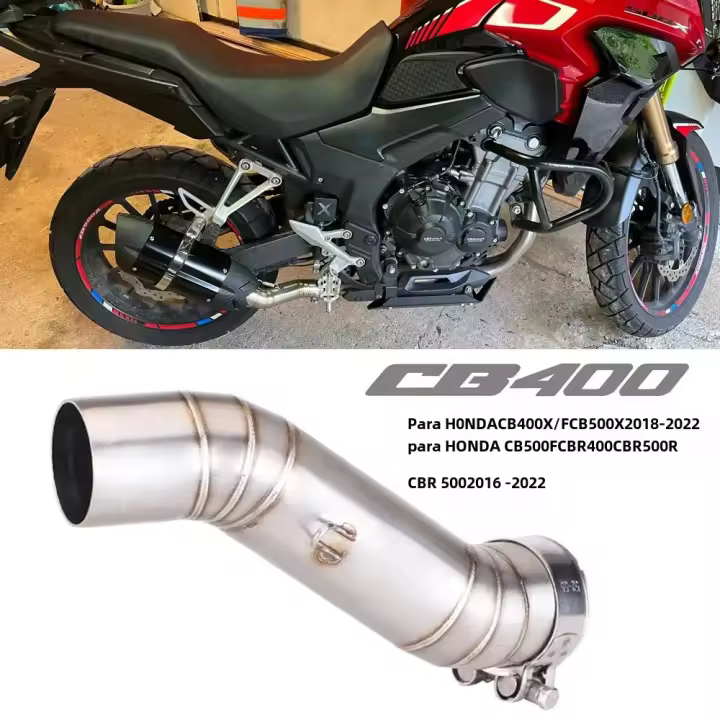 Escape De Motocicleta Modificado mid Link Pipe Para Honda CBR500 CBR500R CB500F CB500X CB400 CBR400 CB400X CB400F 2016-2022 Pieza Individual - 1