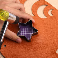KRABALL Set De 8 Piezas Herramienta De Perforación De Cuero Con Estilos Múltiples Cortador De Agujeros En Forma De Estrella Luna Amor Herramienta De Arte En Cuero Para DIY - details 5