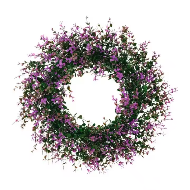 Corona De Lavanda Para Puerta De Entrada Decorativa De 16 Pulgadas Para Boda Decoración Rústica Para Exterior Fiesta De Presentación Primavera - 1