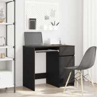 vidaXL Escritorio 86x49x76 cm madera de ingeniería en color Gris hormigón/Roble negro/Madera antigua y más | estructura resistente ideal para salón dormitorio o estudio - details 1