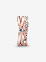 Pandora - Anillo de Triple Bright Band-Baño de Oro Rosa de 14 K - details 0