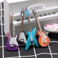 Guitarra Miniatura Electrónica Para Casa De Muñecas Accesorio De Escena Popular Modelo De Simulación En Madera - details 3