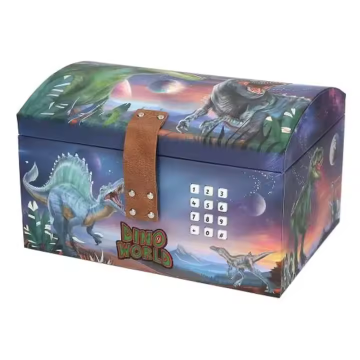 Dino World cofre del tesoro con código, sonido y luz 13441 DEPESCHE - 1