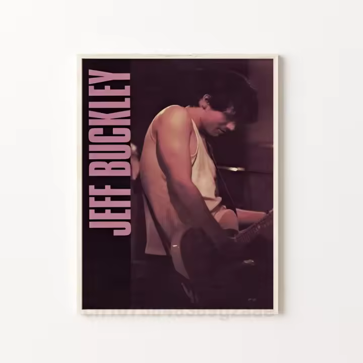 Póster Autocolante J-Jeff B-Buckley Cantante Artista Moderno Impreso En Papel Resistente Al Agua Para Decoración De Pared De Barra Café Hogar - 1
