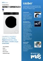 Lavadora secadora SAUBER SERIE 7-DR96143 V 9/6 kg 1400 rpm a blanco  ENVÍO E INSTALACIÓN GRATIS - details 0