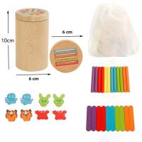 Juego De Aprendizaje Montessori De Madera Para Niños Juguete Sensorial De Edificación Temprano Para Edad De 3 a 6 Años Juego De Apariencia Colorida De Despiece - details 12