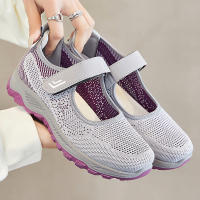 Zapatos Casuales Para Mujer Transpirables De Malla Suave Antideslizantes Ligeros Con Velcro Para Caminar Correr Diario Todas Las Estaciones Zapato Versátil - details 2