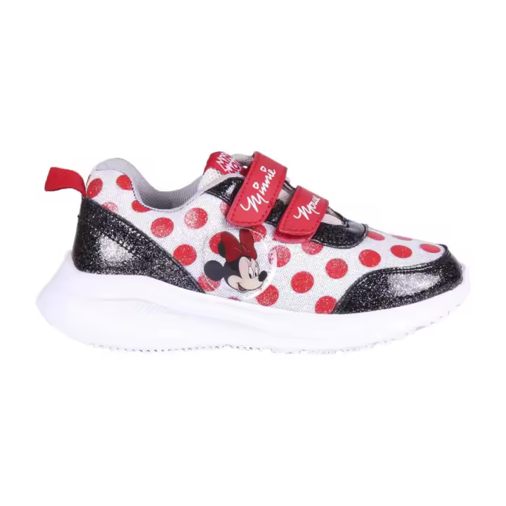 Zapatillas Minnie Mouse Gris con Estampado de Lunares para Niña - 1