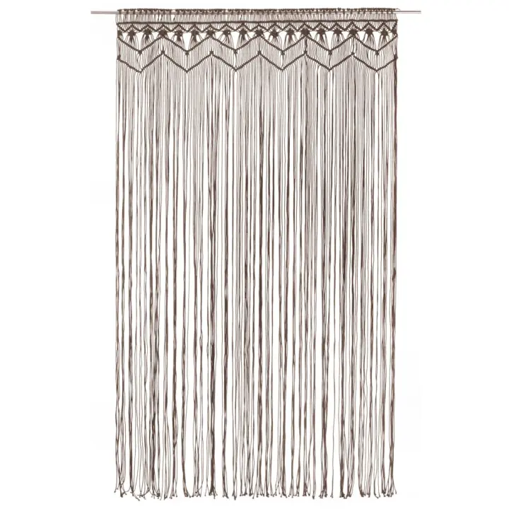 Cortina de macramé algodón gris taupé 140x240 cm - 1