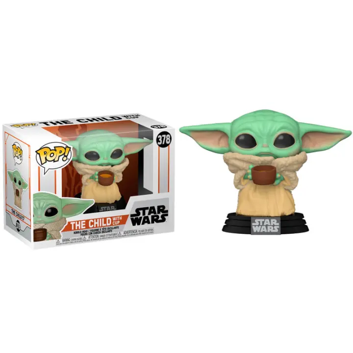 Figura Funko Pop Star Wars Mandalorian The Child With Cup-Figura de Vinilo Coleccionable - Idea de Regalo- Mercancia Oficial - Juguetes para Niños y Adultos - Movies Fans - Muñeco para Coleccionistas y Exposición - 1