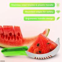 Cortador De Sandía De Acero Inoxidable Con Mango Antideslizante Herramienta De Corte De Frutas No Daña Las Manos Uso En Cocina - details 2