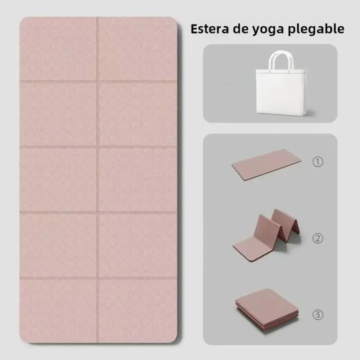 Manta De Yoga Plegable TPE 180cmx57cmx0.4cm Antideslizante Absorbedora De Choques Silenciosa Portátil Para Fitness Ejercicio En Casa Y Viajes - 1