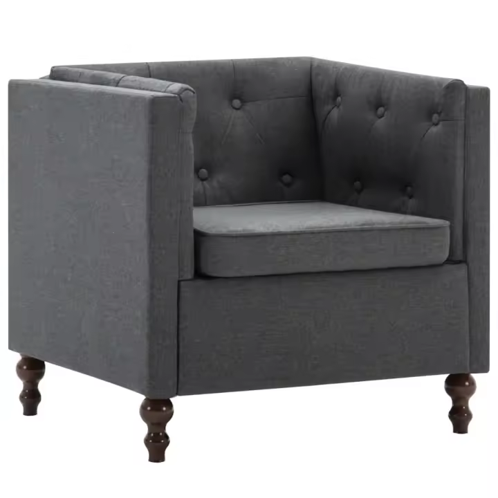 vidaXL Sillón de tela Gris, Gris oscuro, Sillon Dormitorio Sillon Comodos Silla Relax Sillón Sofá - 1