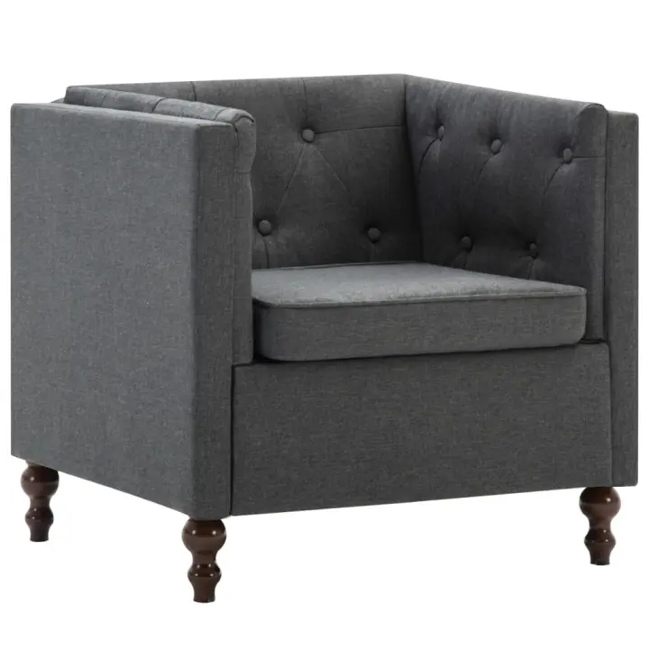 vidaXL Sillón de tela Gris, Gris oscuro, Sillon Dormitorio Sillon Comodos Silla Relax Sillón Sofá - 1