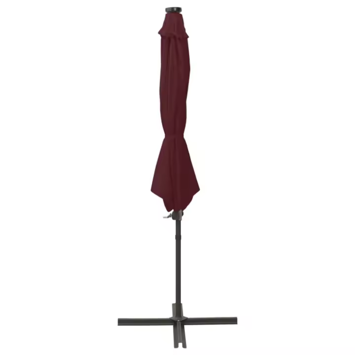 Sombrilla Jardín voladiza Pole y Luces LED Rojo Burdeos 300 cm - 1