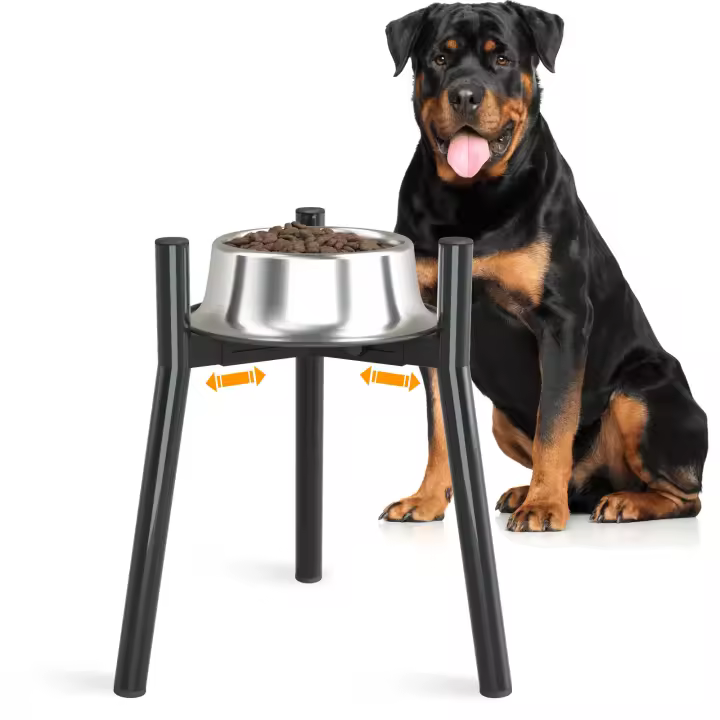 Soporte Ajustable De Metal Para Comida De Perro Grande Y Extra Grande Sin Cuenco Incluido Accesorio Para Mascotas - 1