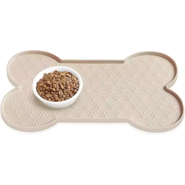 Anti-Slip Silicone Dog Bowl Mat Thicker Pet Placemat Waterproof Cat Feeder Pad with Suitable Small Medium-Sized Cats Eating Tray - 1