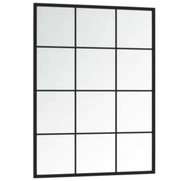 vidaXL Espejos de Pared Decoraciones Rectangulares Colgantes (3 unidades) Metal Negro Dimensiones 80 x 60 cm, 100 x 60 cm - 1