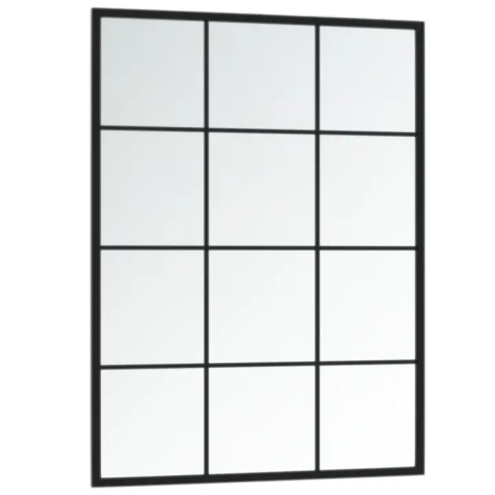 vidaXL Espejos de Pared Decoraciones Rectangulares Colgantes (3 unidades) Metal Negro Dimensiones 80 x 60 cm, 100 x 60 cm - 1