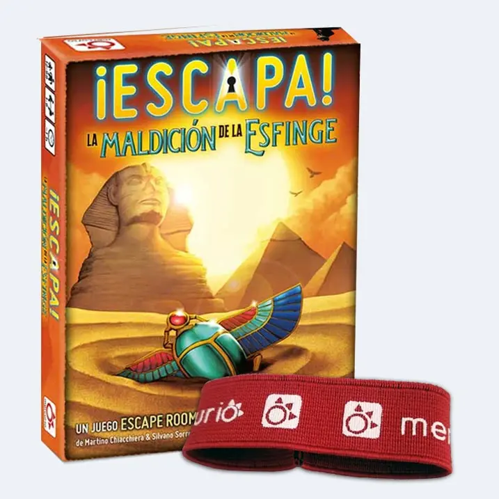¡Escapa! La Maldición de la Esfinge - juego de cartas tipo escape room en Español, juego de bolsillo, Incluye Banda elástica gratis de regalo, juegos Mercurio - 1