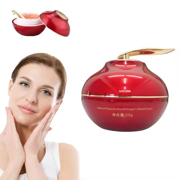 Crema de Retinol Placenta Real Sangre de Dragón, Crema Hidratante Facial con Retinol Placenta Real Sangre de Dragón, Crema Antiarrugas para Mujeres, para Iluminar el Tono de Piel (2 Unidades) - 1