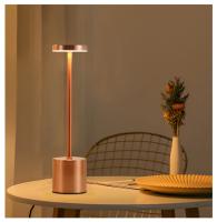 Lámpara De Mesa Recargable Táctil Metálica Con Luz Ambiental En 3 Colores Decorativa Para Club Y Dormitorio Luz Nocturna Retro - details 12