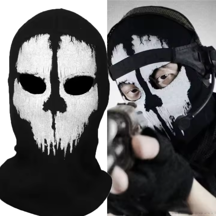 Máscara De Esquí De Algodón Calavera Fantasma Para Hombres Bufanda De Cara Y Cuello Para Motocicleta Ciclismo Al Aire Libre - 1