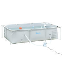 Outsunny Piscina Desmontable Tubular 292x190x75 cm o 252x152x65 cm con Depuradora de Cartucho 1200L/H Piscina Rectangular de Exterior para Adultos y Niños 3600L Gris - details 0