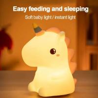 Lámpara De Noche Unicornio Con Control Remoto Para Dormitorio Luz LED De Animales Decoración Moderna Recargable Por USB - details 6