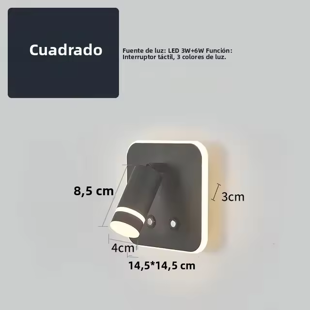 Lámpara De Pared LED Rotativa Con USB Y Sombrilla De Acrílico Cuerpo Metálico Para Habitación Hotel Estilo Moderno Con Iluminación Dimmable Para Lectura Y Foyer - 1