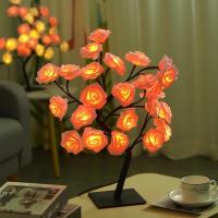 Lámpara De Rosas Con 24 LED Decoración De Mesa Para Bodas Día De La Madre San Valentín Regalo Para Niñas Y Madres Adorno De Árbol De Luz Atmosférica - details 1