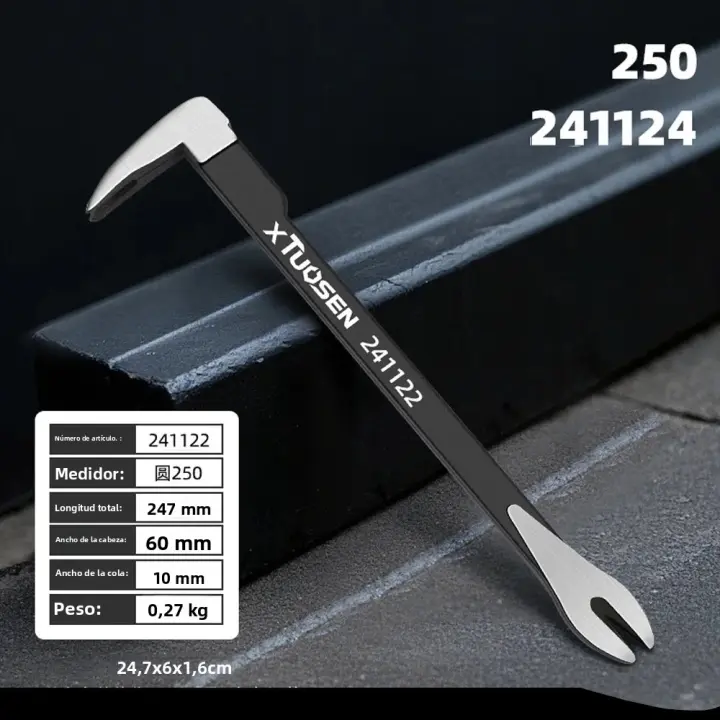 Herramienta De Extracción De Uñas Multifuncional Portátil Palanca De Acero Para Eliminar Clavos De Hormigón Adecuada Para Trabajos De Madera En El Hogar - 1