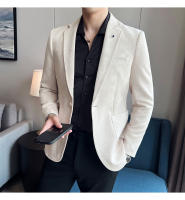 Nueva Moda Chaqueta De Veludo De Ciervo Para Hombre Corte Slim Ajustado Elegante Y Lujo Chaqueta De Negocios Casual Boda Talla Grande Hasta 4XL-S - details 22