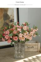 Arreglo De Flores Artificiales De Cerezo Para Boda Decoración De Mesa En Casa Estilo Bouquet De Flores De Seda Blanco Champán Rosa Claro Rosa - details 3